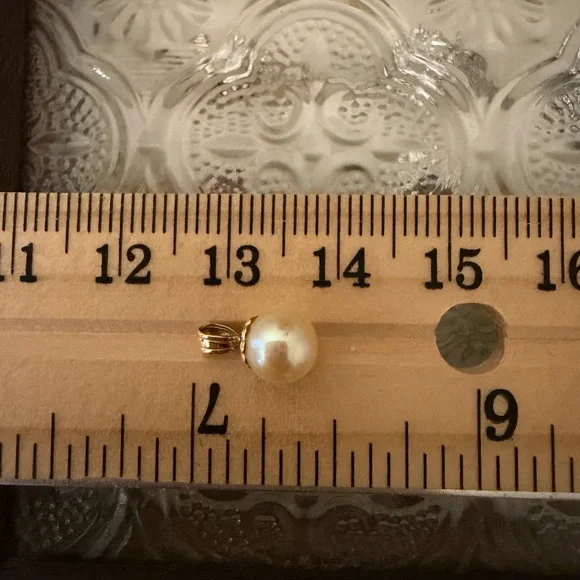 Vintage 14kt solid yellow gold and pearl pendant - Picture 5 of 5